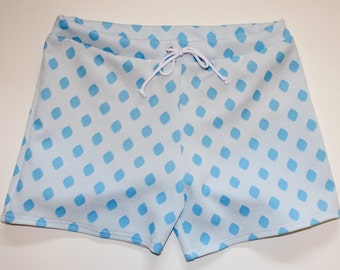 Frankie Four Handmade Vintage Style Men's White and Blue Swim Trunks