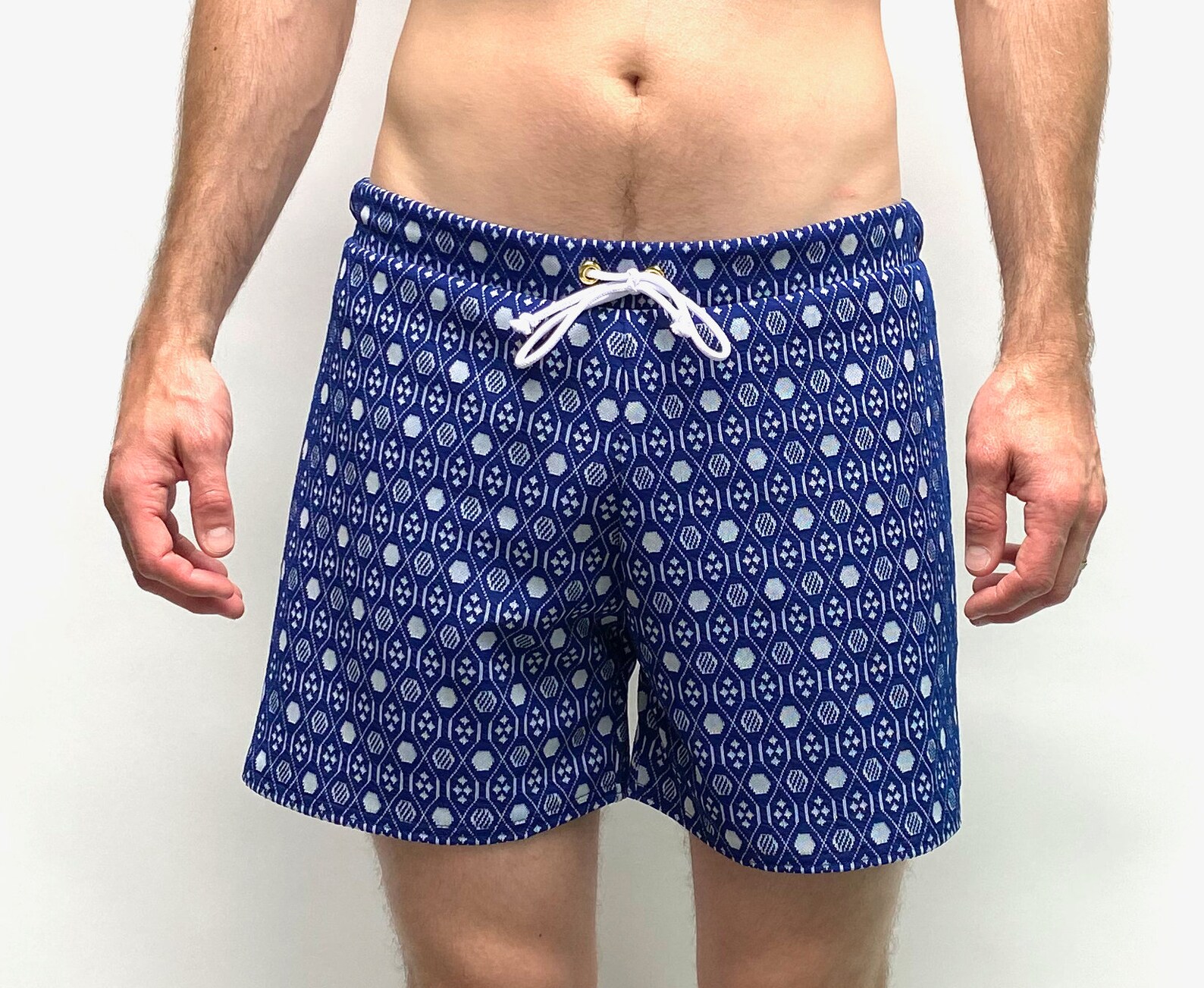 Frankie Four Handmade Vintage Style Blue Men's Swim Trunks | Etsy