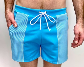 Frankie Four Handmade Vintage Style Men's Blue Swim Trunks