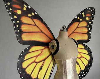 Alas de mariposa monarca para disfraz, alas de hada naranjas para cosplay
