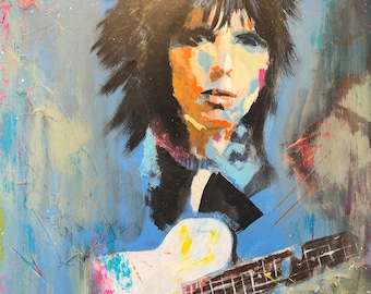 Chrissy Hynde acrylic portrait on canvas