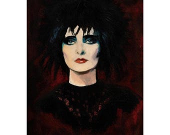 Siouxsie Sioux Portrait Print - Siouxsie and the Banshees Wall Art - Modern Acrylic Style Fine Art Poster - Gothic Punk Music Gift