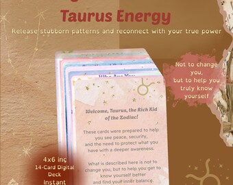 Stier Schattenarbeitskarten - Astrologie-Selbstreflexion fordert auf (Digitaler Download)