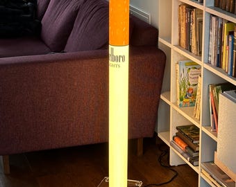 Marlboro Cigarette Lamp – Retro Statement Floor Lighting, Designer Art Lamp, Unique Mid-Century Decor