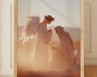 Angel Mary Jesus Fine Art, museum hyperrealistisch, christelijke print