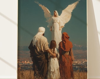 Familie beschermengel ingelijst, Ready Hang City, christelijke print