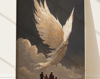 Angel Art Family Radiant, Epic Dramatic, Christian Print