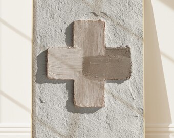 Houten kruis Fine Art natuurlijk, sculpturaal museum, christelijke print