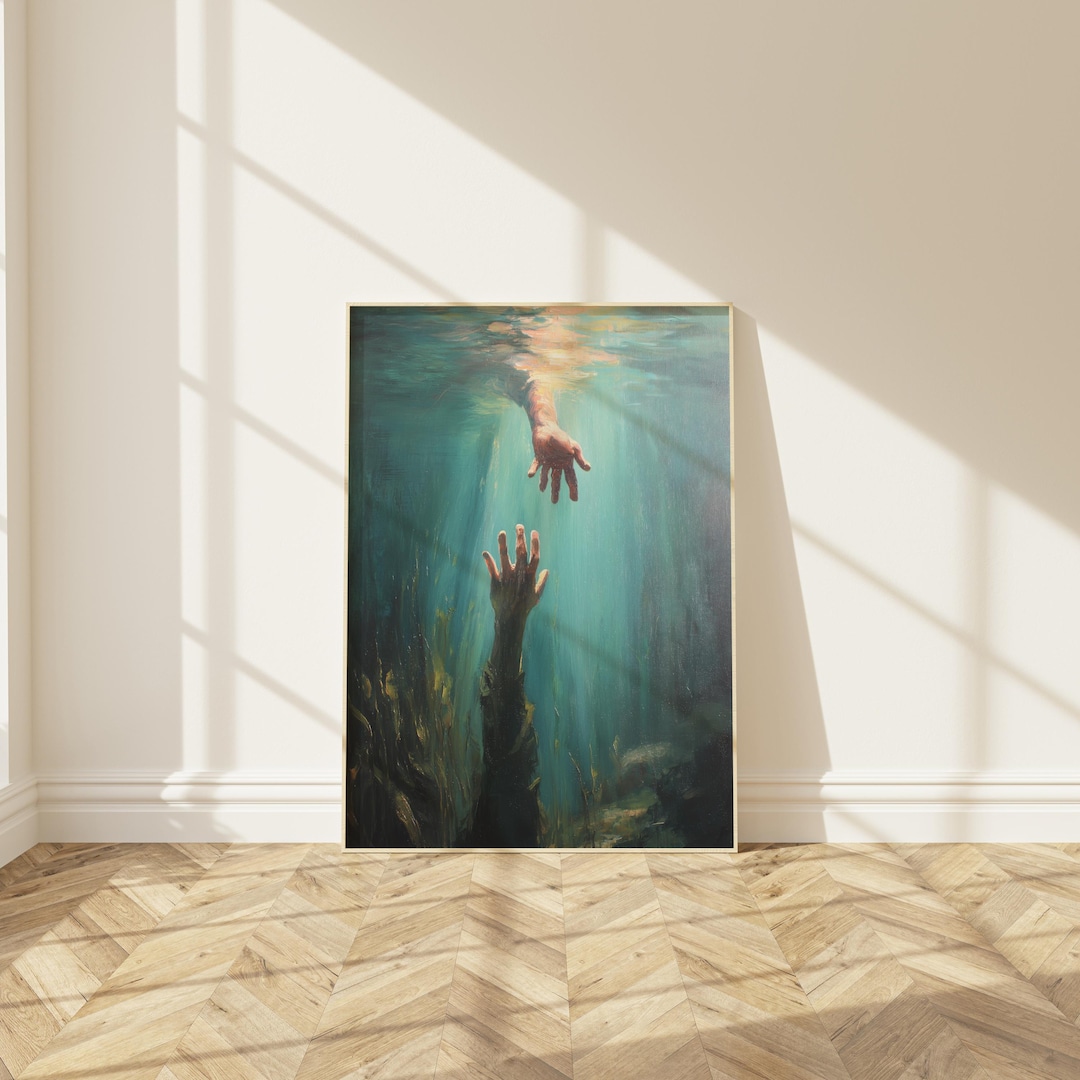 Hand of God Wall Art, Christian Rescue Painting, Spiritual Faith Decor ...
