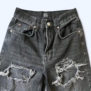 BDG Urban Outfitters jeans negros holgados de tiro alto estilo grunge y2k con rotos, talla 25 imagen 3