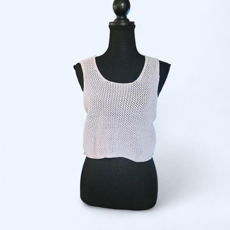Urban Outfitters crochet knit crop tank top Y2K fairy grunge boho Size Large image 1