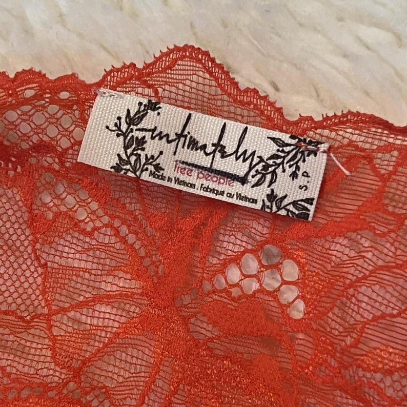 y2k coquette cherry red lace mesh free people cami tank top size small image 6