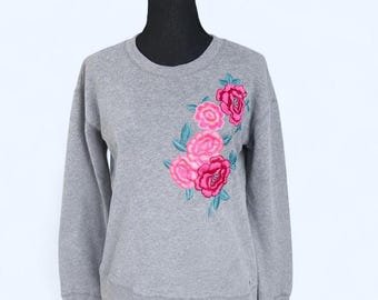 Felpa girocollo vintage Hollister Coquette Rose anni 2000, taglia S.