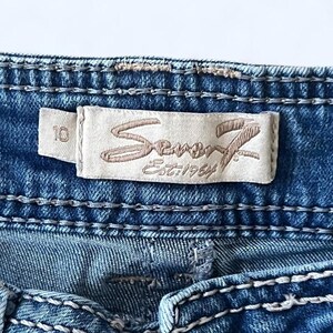 seven7 vintage y2k low rise denim shorts size 10 image 7