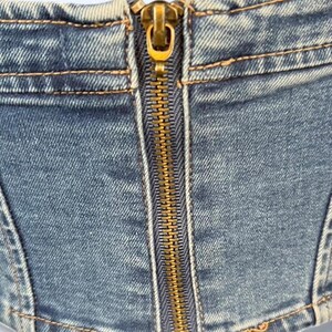 vintage y2k urban outfitters denim strapless corset tube top size xs image 4