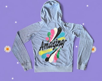 Moletom com capuz vintage Y2K McBling Victoria's Secret PINK Amazing Graphic, tamanho grande.
