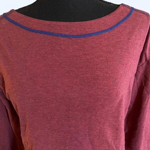 Free People Intimately red contrast stitch long sleeve top size large NWT image 2
