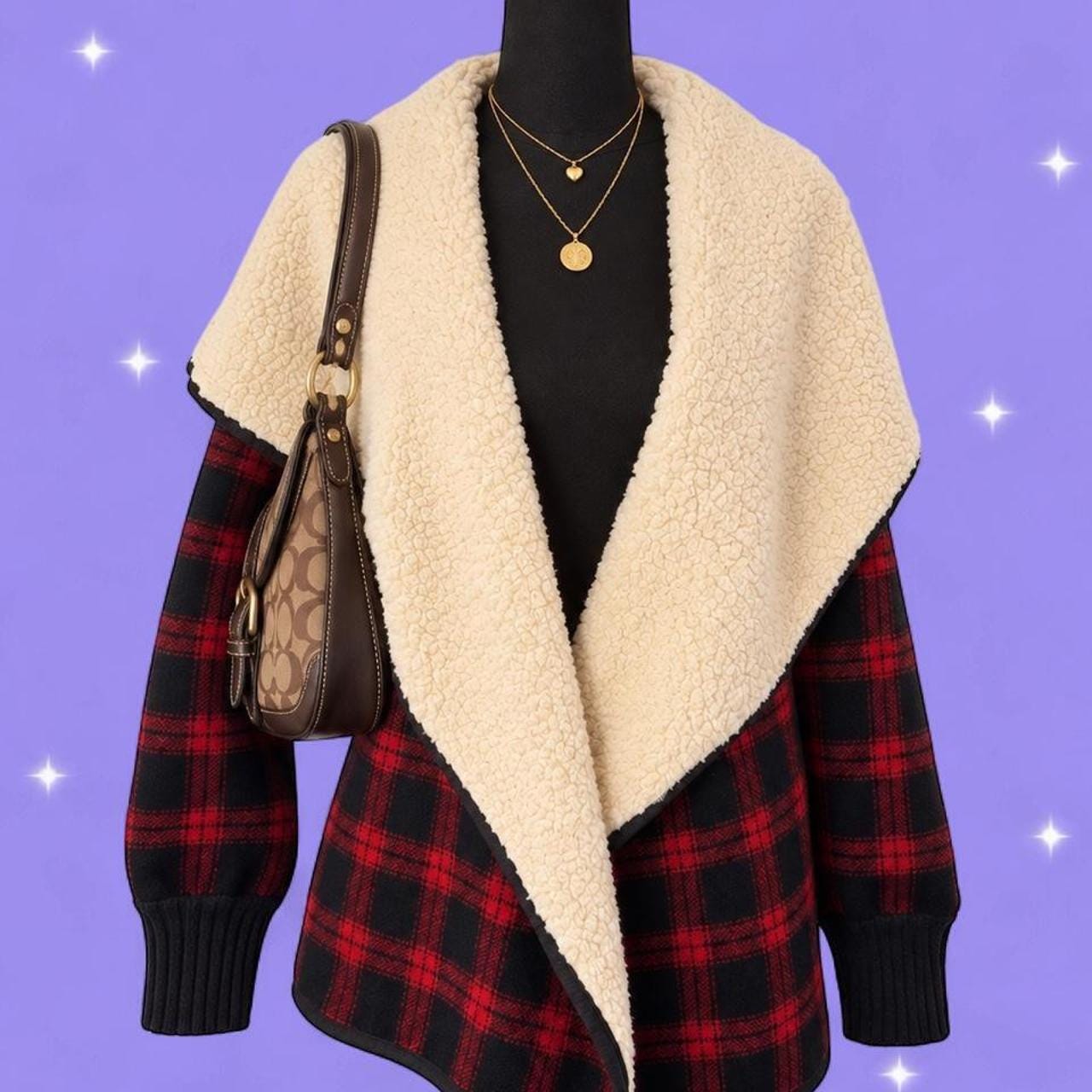 Abercrombie & Fitch, Vintage Abercrombie and Fitch red and black plaid sherpa lined jacket Size Small