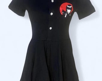 Emily The Strange Goth Grunge Black Mini Dress Size XXS