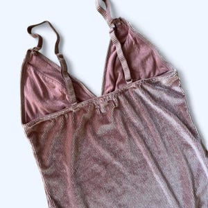 Urban Outfitters Out From Under pink shimmer velvet bodysuit size small image 5