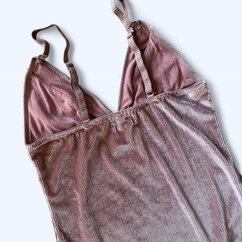 Urban Outfitters Out From Under pink shimmer velvet bodysuit size small image 5