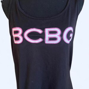 BCBG Generation fairy vintage y2k logo tanktop zwart roze maat small afbeelding 5