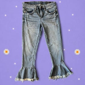 00s damaged fringe flare denim 鬼髭 Frayed Flare Jeans -