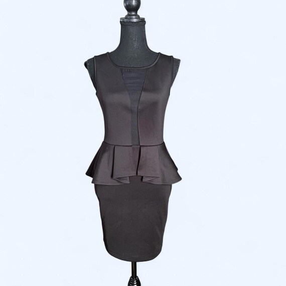 GUESS Black Fairy Glam Bodycon Dress With Mesh Panel Illusion Size Small