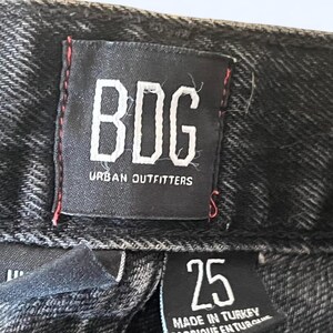 BDG Urban Outfitters jeans negros holgados de tiro alto estilo grunge y2k con rotos, talla 25 imagen 4