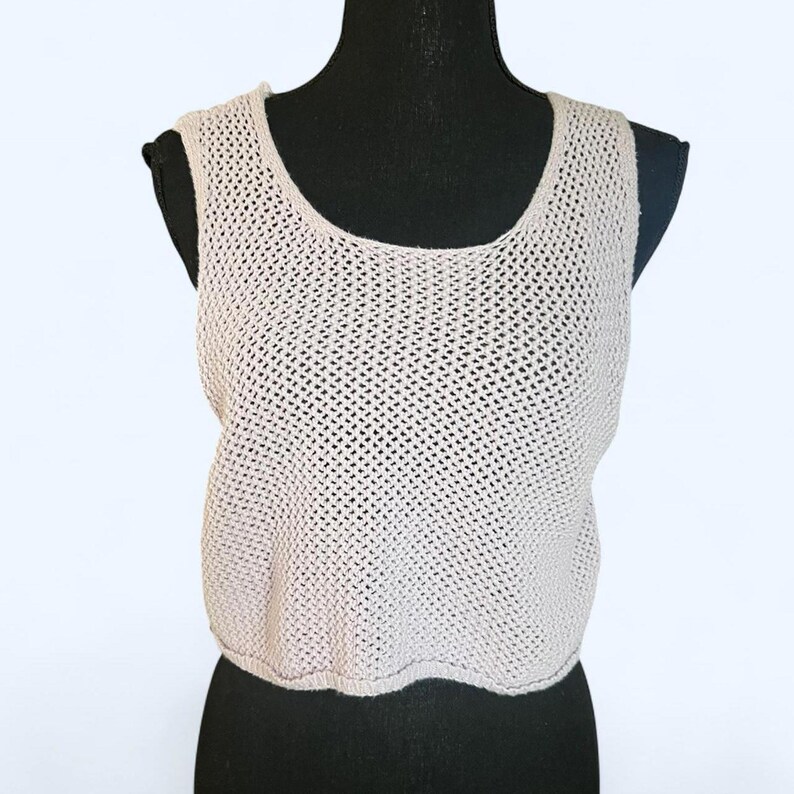 Urban Outfitters crochet knit crop tank top Y2K fairy grunge boho Size Large image 2