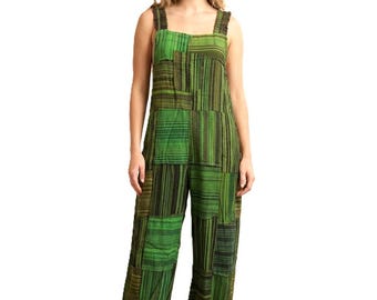 Handcrafted Boho Patchwork Overalls | One-of-a-Kind Hippie Dungarees