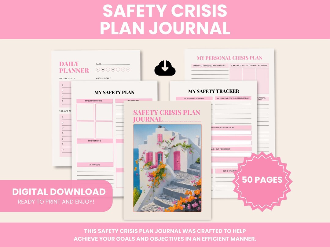 Safety Crisis Plan Journal | Worksheets, Trackers, Safety Plan ...
