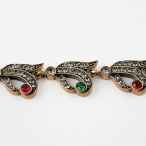 Vintage Ottoman/Osmanli Style Bracelet  - Red, Green, Clear Crystals - Hurrem Sultan Bracelet