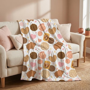 Hispanic Conchas & Marranito Plush Blanket – Cozy Velveteen Throw