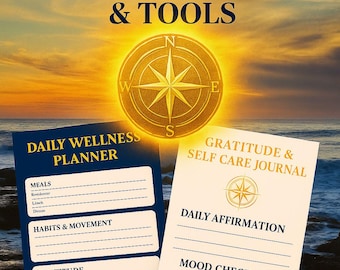 Wellness  Bundle Printable | Daily, Weekly, Meal Planner + Self-Care Journal
