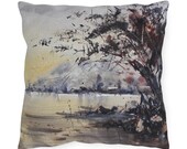 Abstract Landscape Outdoor Pillow, UV & Water Resistant