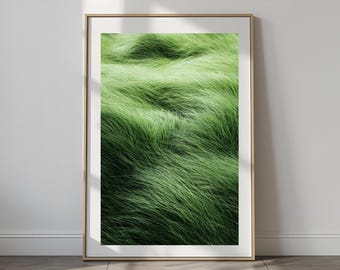 Swaying Grasses Art Print | Biophilic Sage Green Botanical Landscape Photography