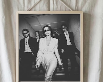 Vintage Black and White Fashion Print, Editorial Street Style Wall Art (Digital Download)