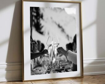 Wine Cheers Wall Art, Winter Wine Print, Aspen Ski Lodge Decor, Wine Toast Photography, Après Ski Art, Chalet Wall Decor, Digital Download