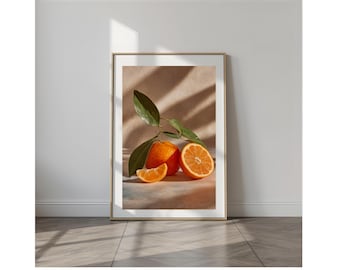 Orange Still Life Wall Art Citrus Photography Kitchen Decor Modern Food Art Digital Download