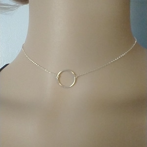 Sterling Silver Karma Necklace, Silver Circle Pendant, Simple Jewelry ...