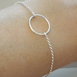 Sterling Silver Karma Bracelet, Silver Circle Bracelet, Simple Jewelry Minimalist , Silver Jewelry, Simple Eternity Bracelet