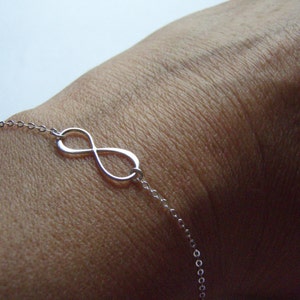Sterling Silver Infinity Bracelet Infinity 925 Solid Silver- Forever Love - Dainy Silver Bracelet- Bridesmaid Gift- Eternity Jewelry