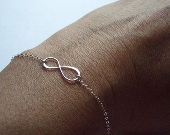 Sterling Silver Infinity Bracelet: Dainty Forever Love Jewelry