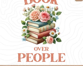 Libros por encima de la gente PNG, Amante de los libros PNG, Diseño de camiseta para amantes de los libros, Lector PNG, Ratón de biblioteca PNG, Libros florales PNG, Descarga digital retro para amantes de los libros