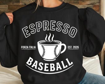 Espresso Baseball Est 2026 PNG: Coffee Baseball Sports Fan PNG Italian Pride Cafe  (Digital Download)