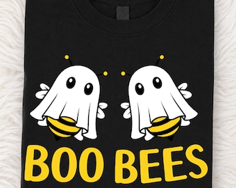 Boo Bees PNG: Cute Ghost Bee Halloween Clipart Spooky Fall Autumn PNG Kawaii Horror Design (Digital Download)