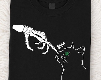 Skeleton Hand Boop Cat Spooky Halloween Funny Cat Lover PNG: Cat Meme Gothic Clipart Cat Lover png Creepy Aesthetic (Digital Download)