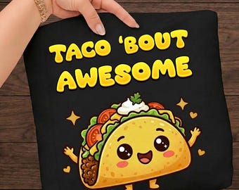 Taco Bout - Impresionante y divertido juego de palabras kawaii PNG, humor para amantes de la comida PNG, humor de dibujos animados de tacos PNG, amante de la comida mexicana (descarga digital)