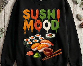 Sushi Mood PNG: Arte culinario estético para amantes del sushi japonés, ilustración de sushi kawaii (descarga digital)